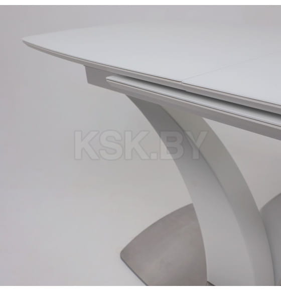Стол раздвижной НОТР ДАМ MODERNE стекло Optiwhite 1400(1800)*850, Белый/Белый Муар (95240) 