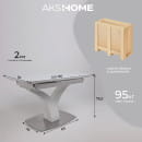 Стол раздвижной НОТР ДАМ MODERNE стекло Optiwhite 1400(1800)*850, Белый/Белый Муар (95240) 