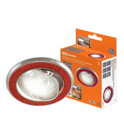 Светильник встраиваемый поворотный СВ 02-06 MR16 50Вт G5.3 красный блеск/хром TDM SQ0359-0037