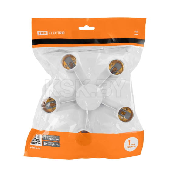 Переходник Е27-5хЕ27 (белый) TDM SQ0335-1022 (SQ0335-1022) 