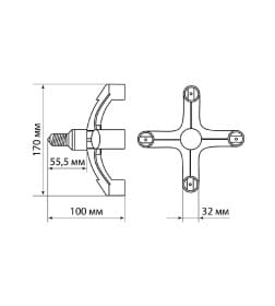 Переходник Е27-4хЕ27 (белый) TDM SQ0335-1021
