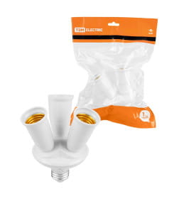 Переходник Е27-3хЕ27, узкий (белый) TDM SQ0335-1019