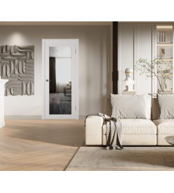 Дверное полотно Atum Pro 32X Milky White,зеркало  2000х800х39мм