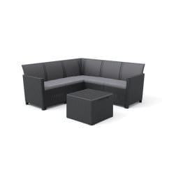 Набор садовой мебели (угловой диван, столик) Elodie 5S Corn Claire, графит