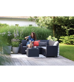 Набор садовой мебели (угловой диван, столик) Elodie 5S Corn Claire, графит