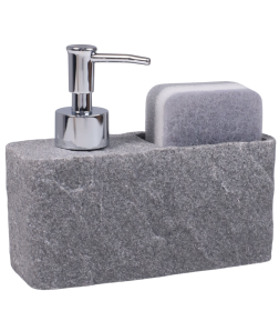 Дозатор для жидкого мыла с подставкой для губки NEXUS серый 119330