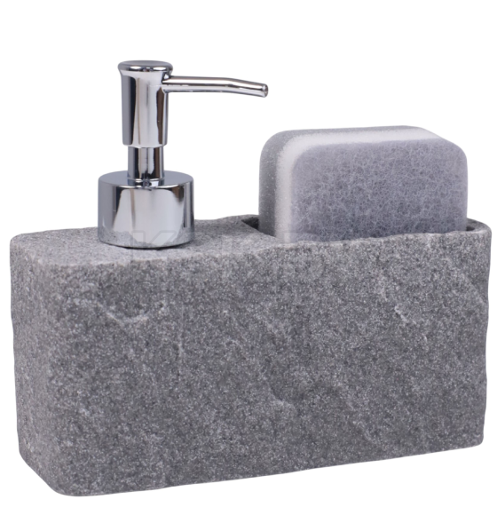 Дозатор для жидкого мыла с подставкой для губки NEXUS серый 119330 (119330) 