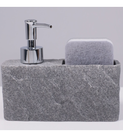 Дозатор для жидкого мыла с подставкой для губки NEXUS серый 119330