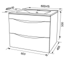 Тумба подвесная IDDIS Cloud 60 с умывальником белая/золотистый дуб CLO60Y0i95K (CLO60Y0i95K) 
