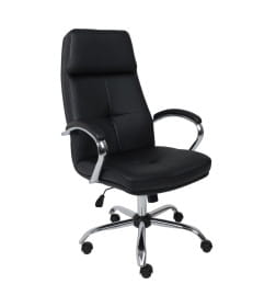 Кресло Немига 1, кожа натуральная Black, DMSL, основание хром, колесо полиуретановое