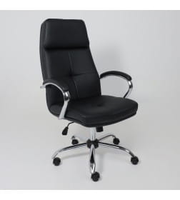 Кресло Немига 1, кожа натуральная Black, DMSL, основание хром, колесо полиуретановое