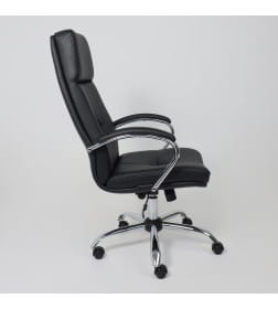 Кресло Немига 1, кожа натуральная Black, DMSL, основание хром, колесо полиуретановое