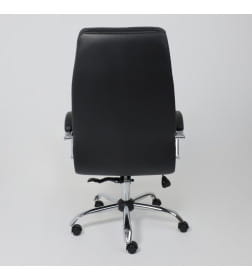 Кресло Немига 1, кожа натуральная Black, DMSL, основание хром, колесо полиуретановое