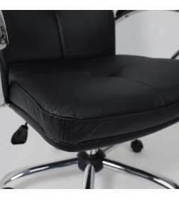 Кресло Немига 1, кожа натуральная Black, DMSL, основание хром, колесо полиуретановое