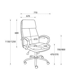 Кресло Немига 1, кожа натуральная Black, DMSL, основание хром, колесо полиуретановое