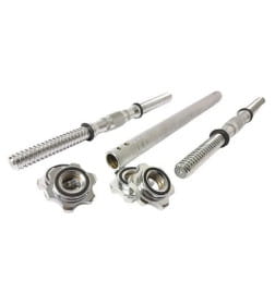 Набор гантельных грифов с соединительным коннектором AMETIST 40 см (посадочный диаметр 25 мм, металл)