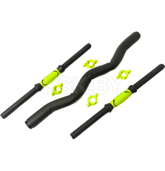 Набор гантельных грифов с W-образным грифом AMETIST 40 см (посадочный диаметр 25 мм, пластик)