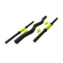 Набор гантельных грифов с W-образным грифом AMETIST 40 см (посадочный диаметр 25 мм, пластик)