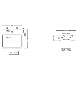 Умывальник накладной  jaquar 500х420х120мм FLS-WHT-5935