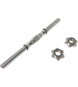 Гриф для гантелей AMETIST 25х400 мм 1,65 кг (полнотелый) с железной ручкой бочонком