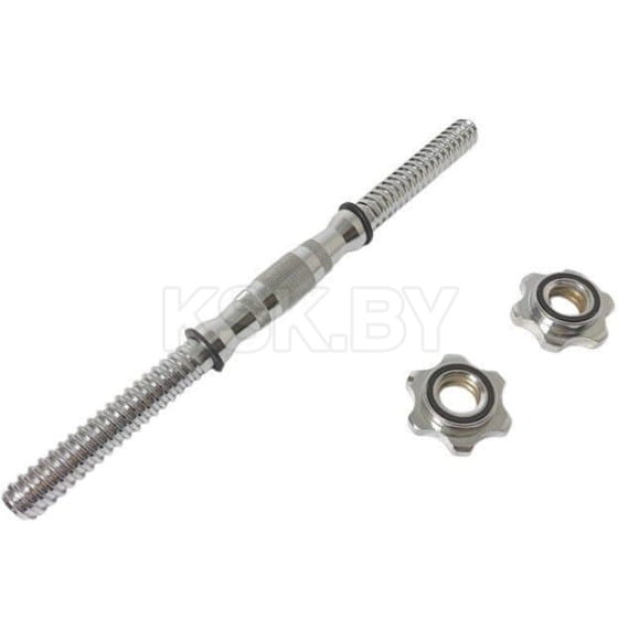 Гриф для гантелей AMETIST 25х400 мм 1,65 кг (полнотелый) с железной ручкой бочонком