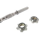 Гриф для гантелей AMETIST 25х400 мм 1,65 кг (полнотелый) с железной ручкой бочонком