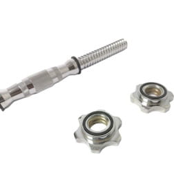 Гриф для гантелей AMETIST 25х400 мм 1,65 кг (полнотелый) с железной ручкой бочонком