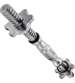 Гриф для гантелей AMETIST 25х400 мм 1,65 кг (полнотелый) с железной ручкой бочонком