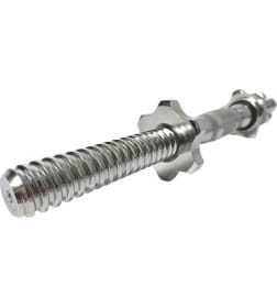 Гриф для гантелей AMETIST 25х400 мм 1,65 кг (полнотелый) с железной ручкой бочонком