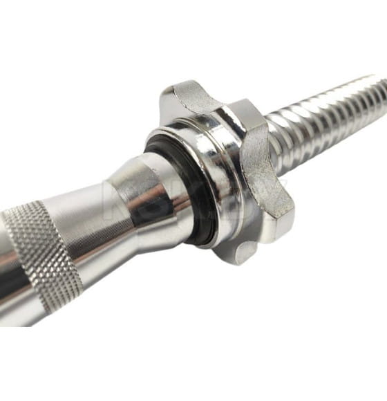 Гриф для гантелей AMETIST 25х400 мм 1,65 кг (полнотелый) с железной ручкой бочонком