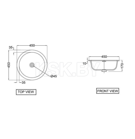 Умывальник под столешницу jaquar 450х450х170 LAS-WHT-91707 (LAS-WHT-91707) 