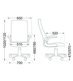 Кресло поворотное BORIS, ткань/серый