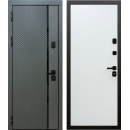 Дверь входная "Акустика" Серая эмаль/белая эмаль (левая) 960х2050 мм,термораз.,нерж.пор.,без/г,внутр.ЮП13