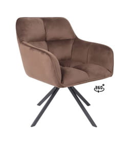 Кресло VIRGINIA, поворотное, велюр, шоколадный HCJ-10/черный