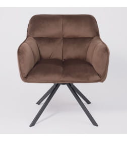 Кресло VIRGINIA, поворотное, велюр, шоколадный HCJ-10/черный