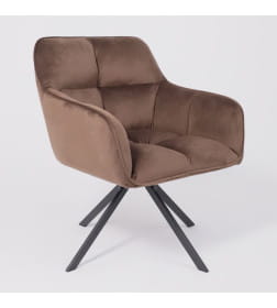 Кресло VIRGINIA, поворотное, велюр, шоколадный HCJ-10/черный