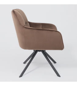 Кресло VIRGINIA, поворотное, велюр, шоколадный HCJ-10/черный