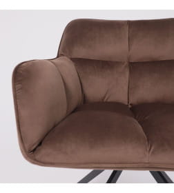 Кресло VIRGINIA, поворотное, велюр, шоколадный HCJ-10/черный