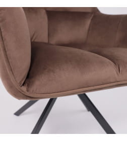 Кресло VIRGINIA, поворотное, велюр, шоколадный HCJ-10/черный