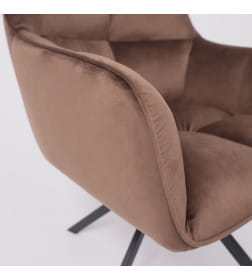 Кресло VIRGINIA, поворотное, велюр, шоколадный HCJ-10/черный