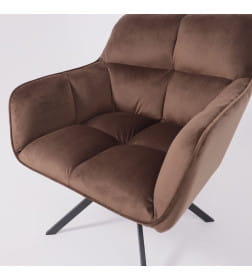 Кресло VIRGINIA, поворотное, велюр, шоколадный HCJ-10/черный