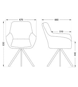 Кресло VIRGINIA, поворотное, ткань, тем.-серый MQ001-5/черный