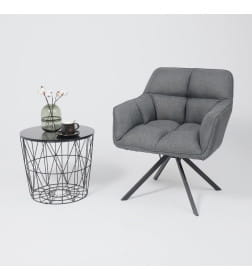 Кресло VIRGINIA, поворотное, ткань, тем.-серый MQ001-5/черный