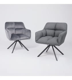 Кресло VIRGINIA, поворотное, ткань, тем.-серый MQ001-5/черный