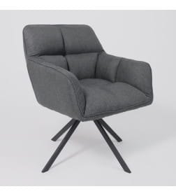 Кресло VIRGINIA, поворотное, ткань, тем.-серый MQ001-5/черный