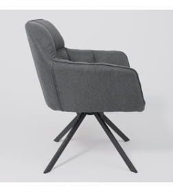 Кресло VIRGINIA, поворотное, ткань, тем.-серый MQ001-5/черный