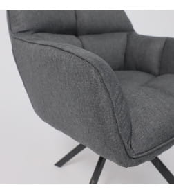 Кресло VIRGINIA, поворотное, ткань, тем.-серый MQ001-5/черный