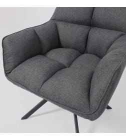 Кресло VIRGINIA, поворотное, ткань, тем.-серый MQ001-5/черный