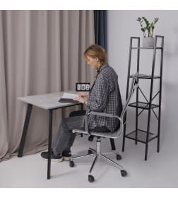 Кресло поворотное ELEGANCE CHROME, ткань (серый)