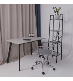 Кресло поворотное ELEGANCE CHROME, ткань (серый)